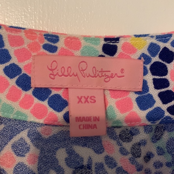 EUC Lilly Pulitzer Achelle Swing Dress in Multi Tic Tac Tile sz XXS - Picture 7 of 9